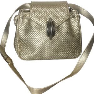 Vintage Susan Gail Made In Italy Golden Woven Mini Tote Bag
